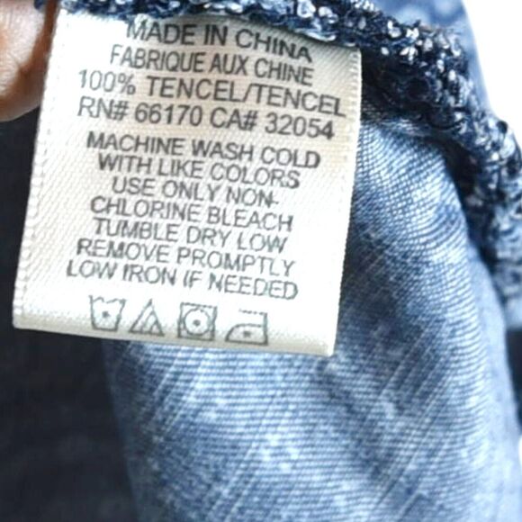 Cloth & Stone Tencel Button-Down Tunic Top Women’s XS Chambray Blue Long Sleeve - Picture 7 of 7